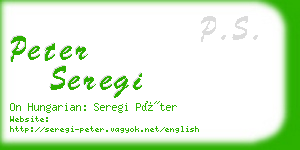 peter seregi business card